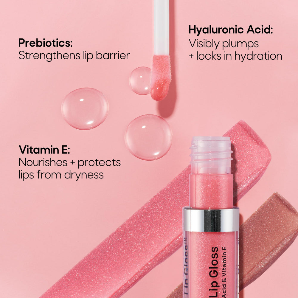 Almay Color & Care lip gloss texture swirl suggests creamy, moisturizing feel