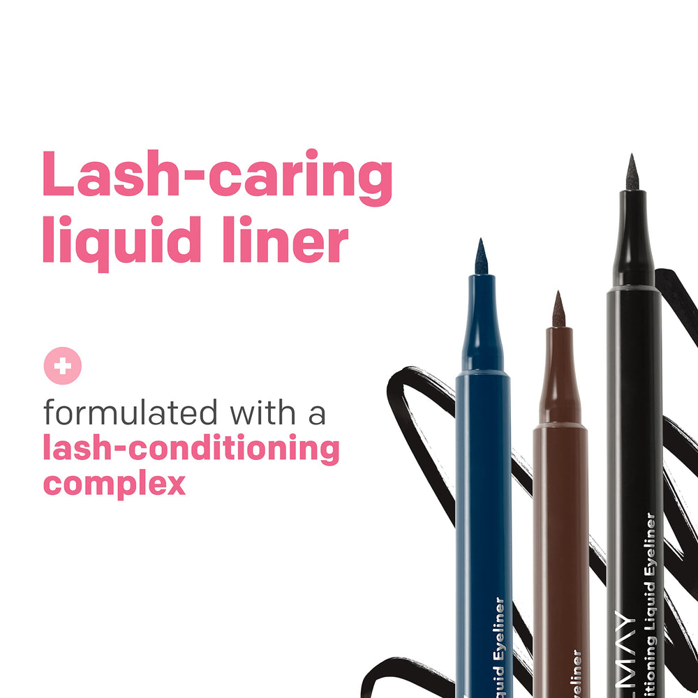 Almay Conditioning Liquid Eyeliner lash-conditioning complex nourishes lashes.