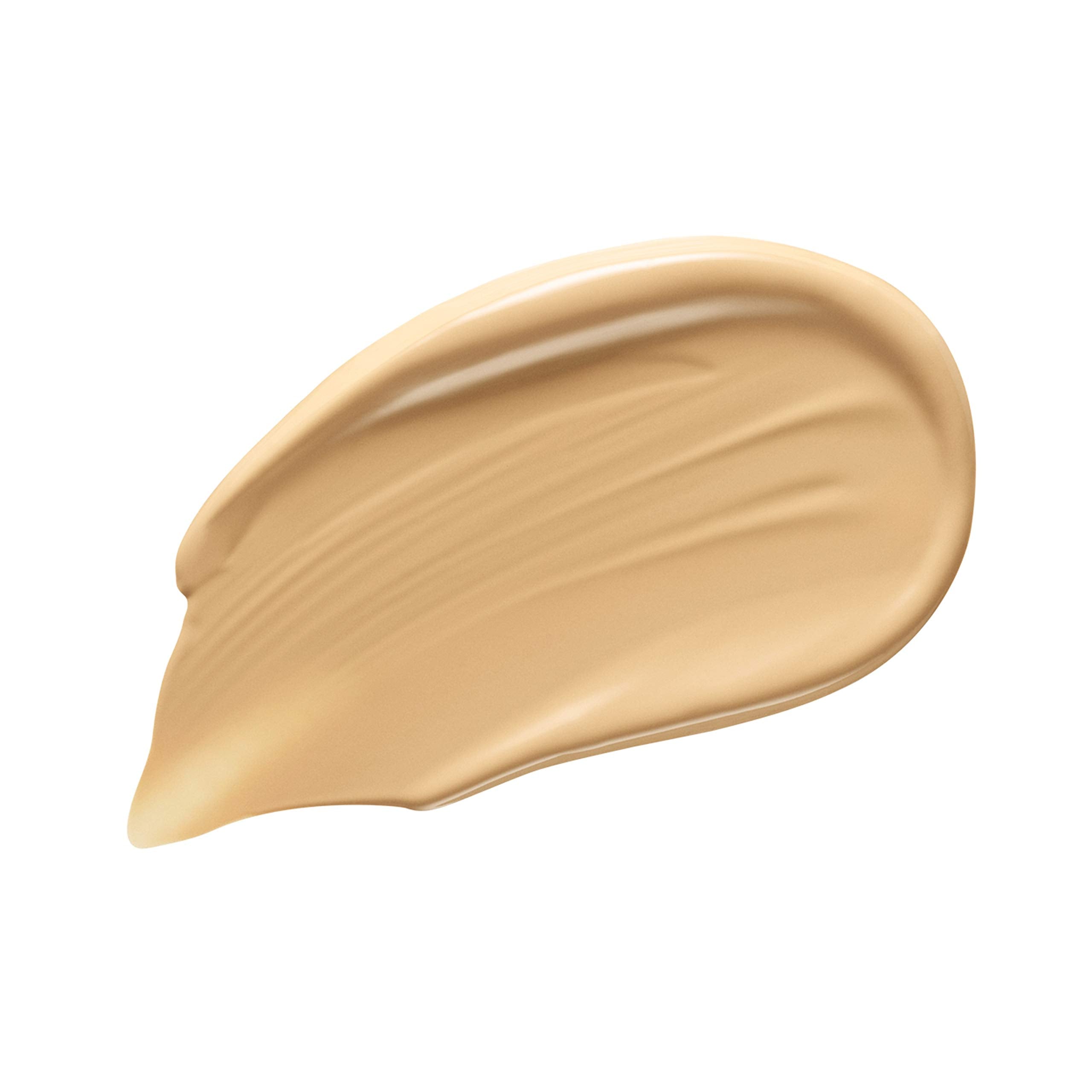Almay foundation texture swatch showing medium buildable coverage