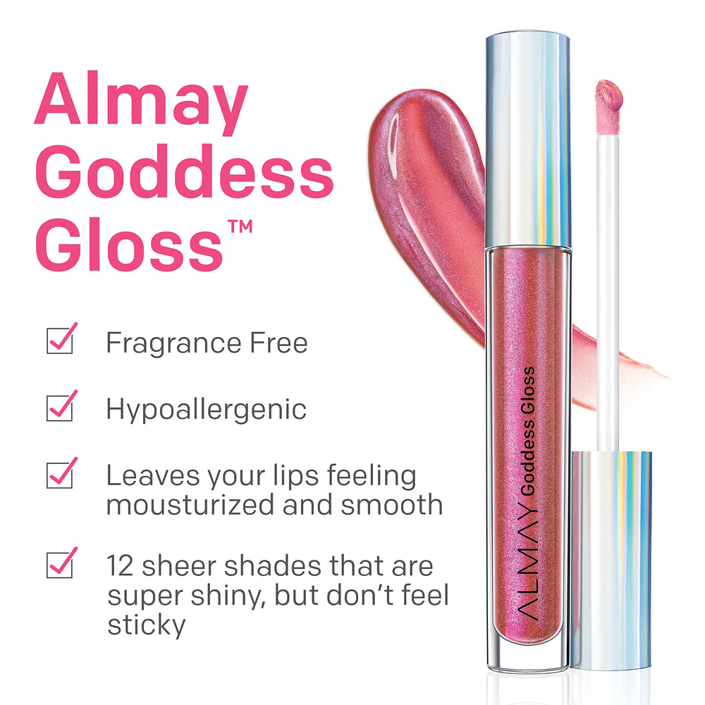 Almay Lip Gloss 700 Flame swatches display sheer, layerable shine on skin
