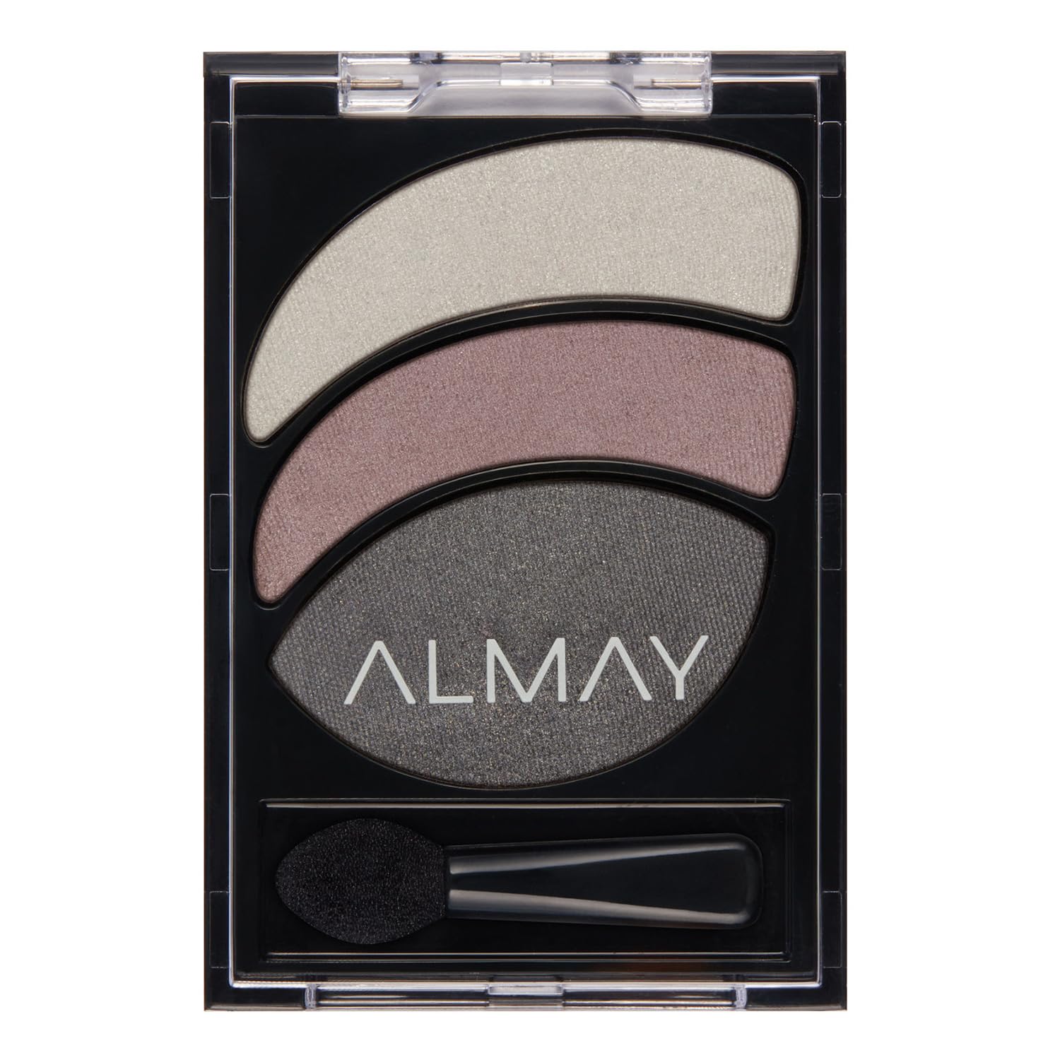 Almay Shadow Trio Lavender Haze swatches show harmonious three-shade blend for easy looks