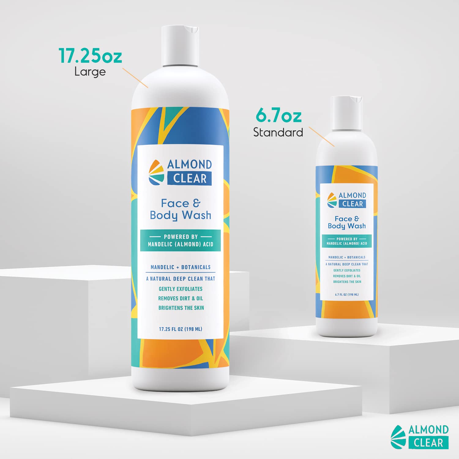 Almond Clear botanicals ingredients highlight almond-based cleansing botanicals