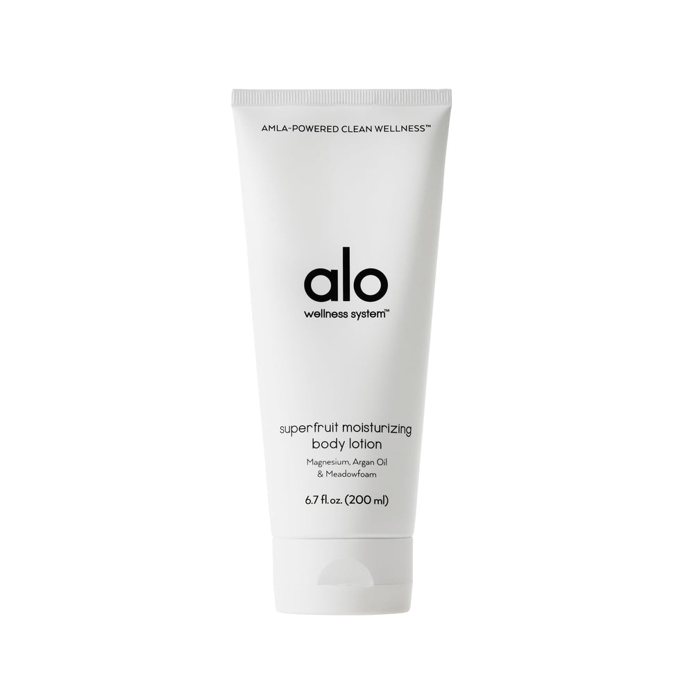 ALO Superfruit Body Lotion front packaging showing citrus-scented hydration