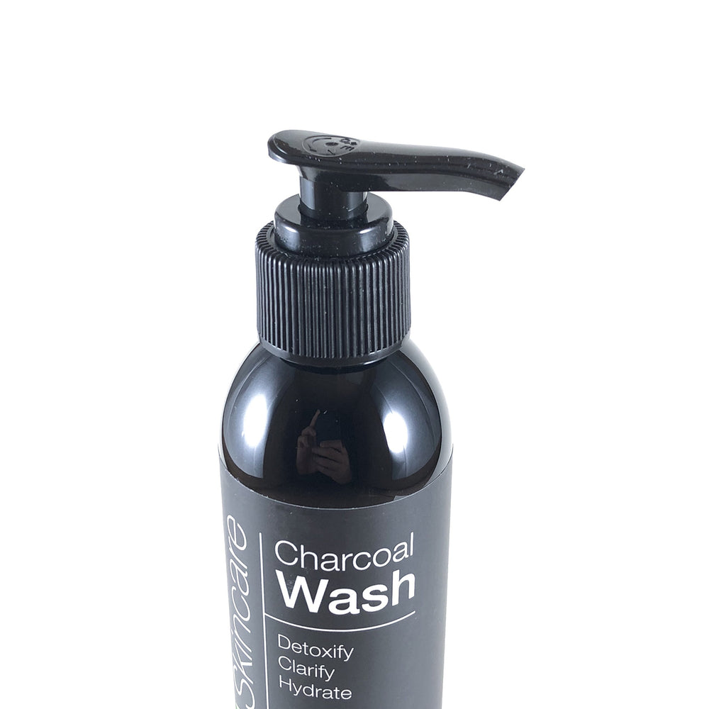 ALOA detoxifying charcoal face wash foam demonstrating gentle exfoliation for clear pores