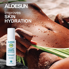Close up of moisturized skin after applying ALOESUN tanning oil