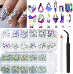 ALOCIAM 2680pcs AB nail rhinestones collection for dazzling nails