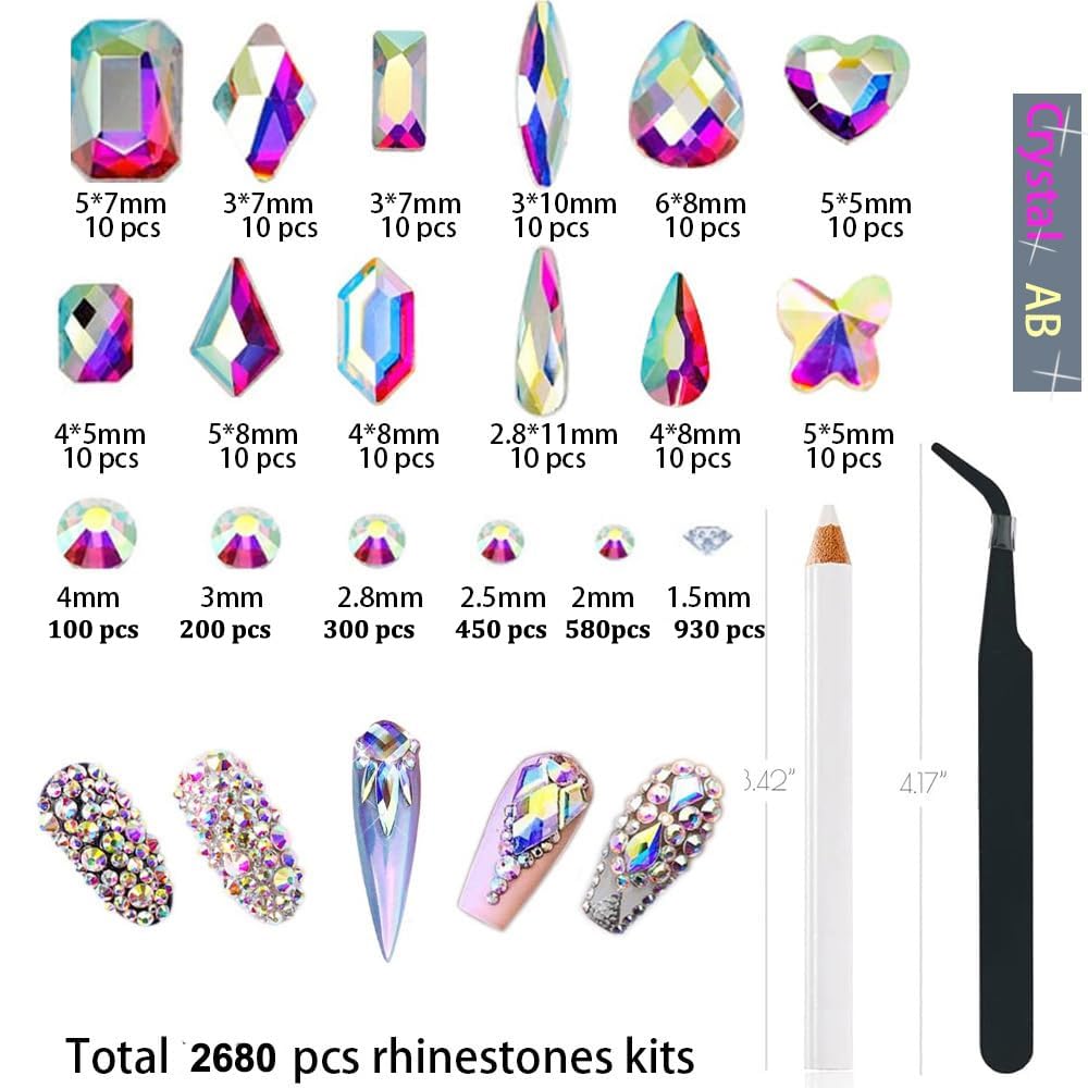 ALOCIAM colorful AB charms with butterflies and drops for eye-catching nails