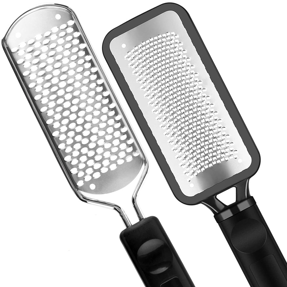 ALOCKMA pedicure foot file set with two stainless steel pieces for removing thick callus.