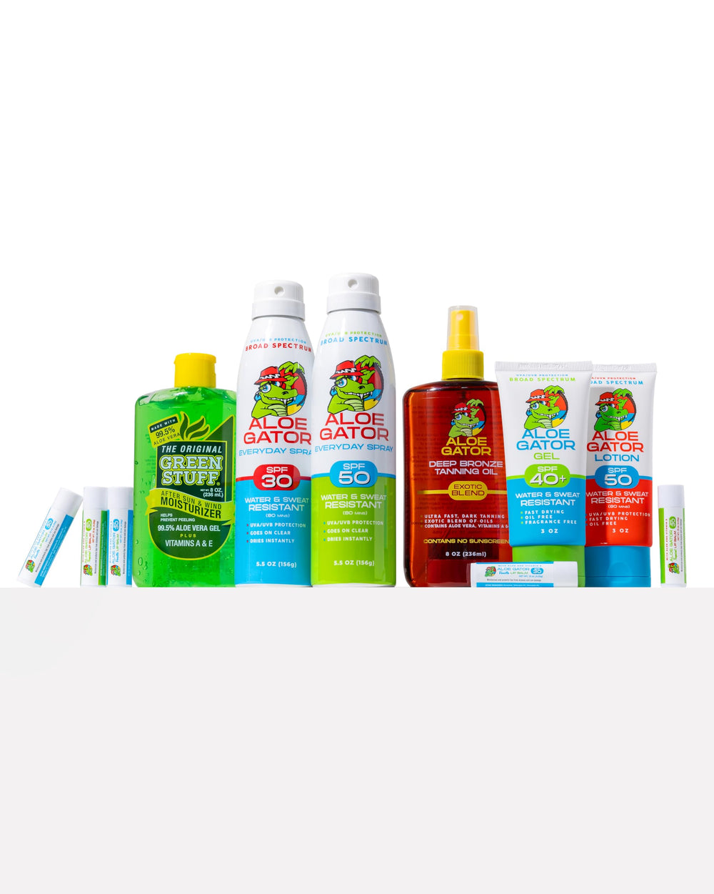 Aloe Gator Gel Sunscreen water-resistant formula for active days outdoors.