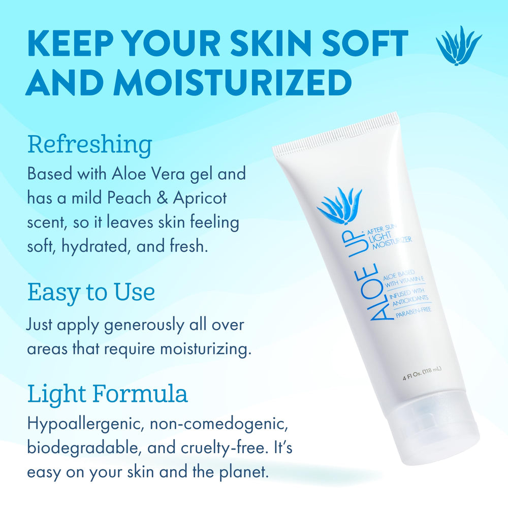 ALOE UP aloe vera gel rich hydration with antioxidants for refreshed skin.