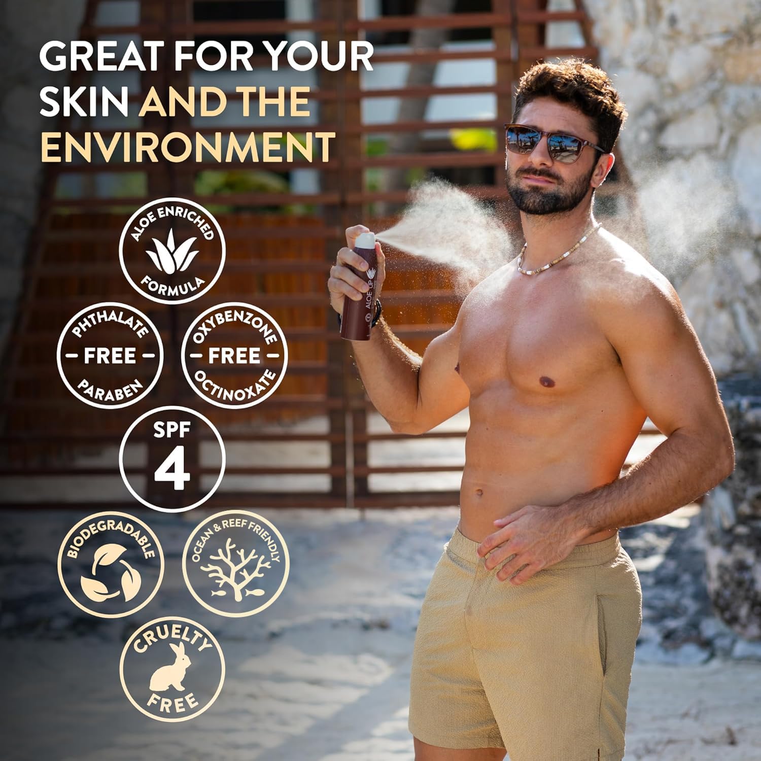 Aloe Up fast drying formula for smooth, breathable skin