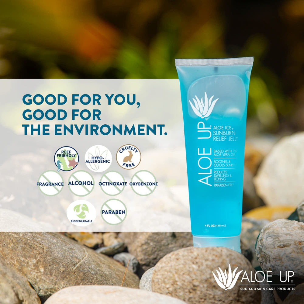 Aloe Up Fragrance-Free Aloe Gel — pure aloe base supports soothing after-sun comfort.