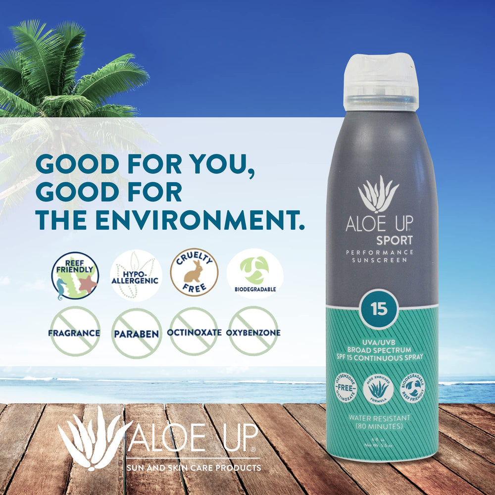 Fragrance-free Aloe Up formula suited for sensitive skin.