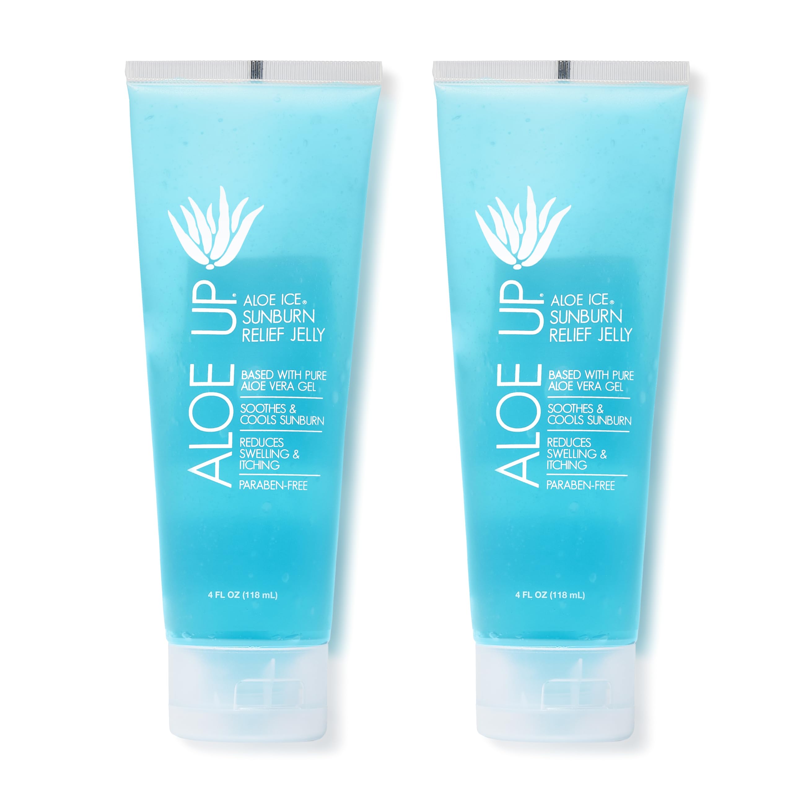 ALOE UP Ice Sunburn Relief Jelly bottle pouring for cooling sunburn relief