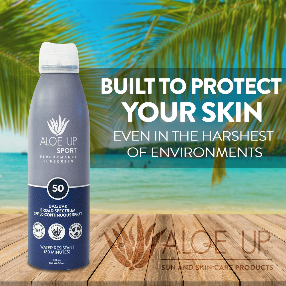 Aloe Up reef-safe ingredients showcased for eco-conscious sun care.