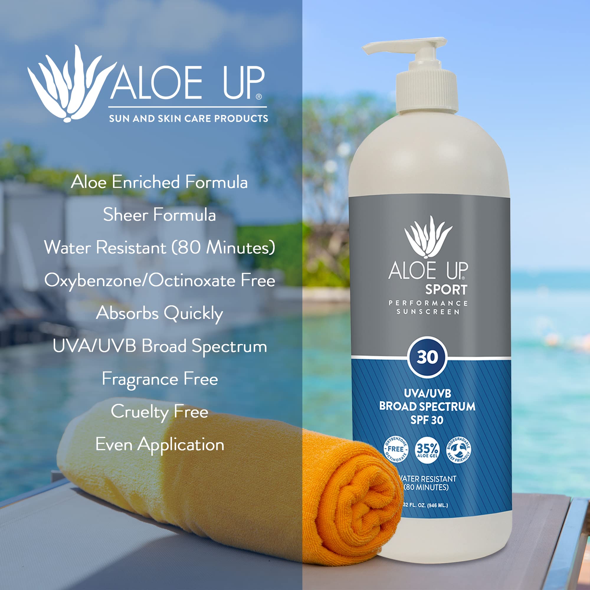 Label notes 35% pure aloe vera gel for hydration.