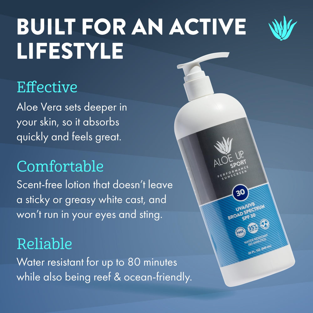 Aloe Up sunscreen applied to the arm during outdoor activity.