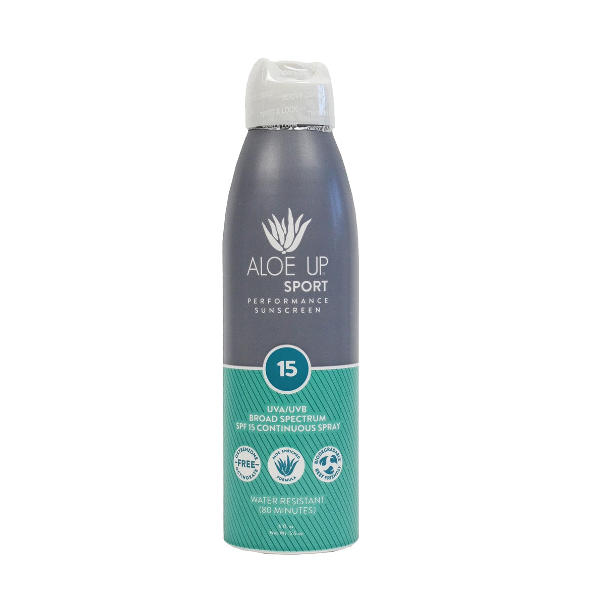 Aloe Up Sport SPF 15 bottle for easy, on-the-go protection.