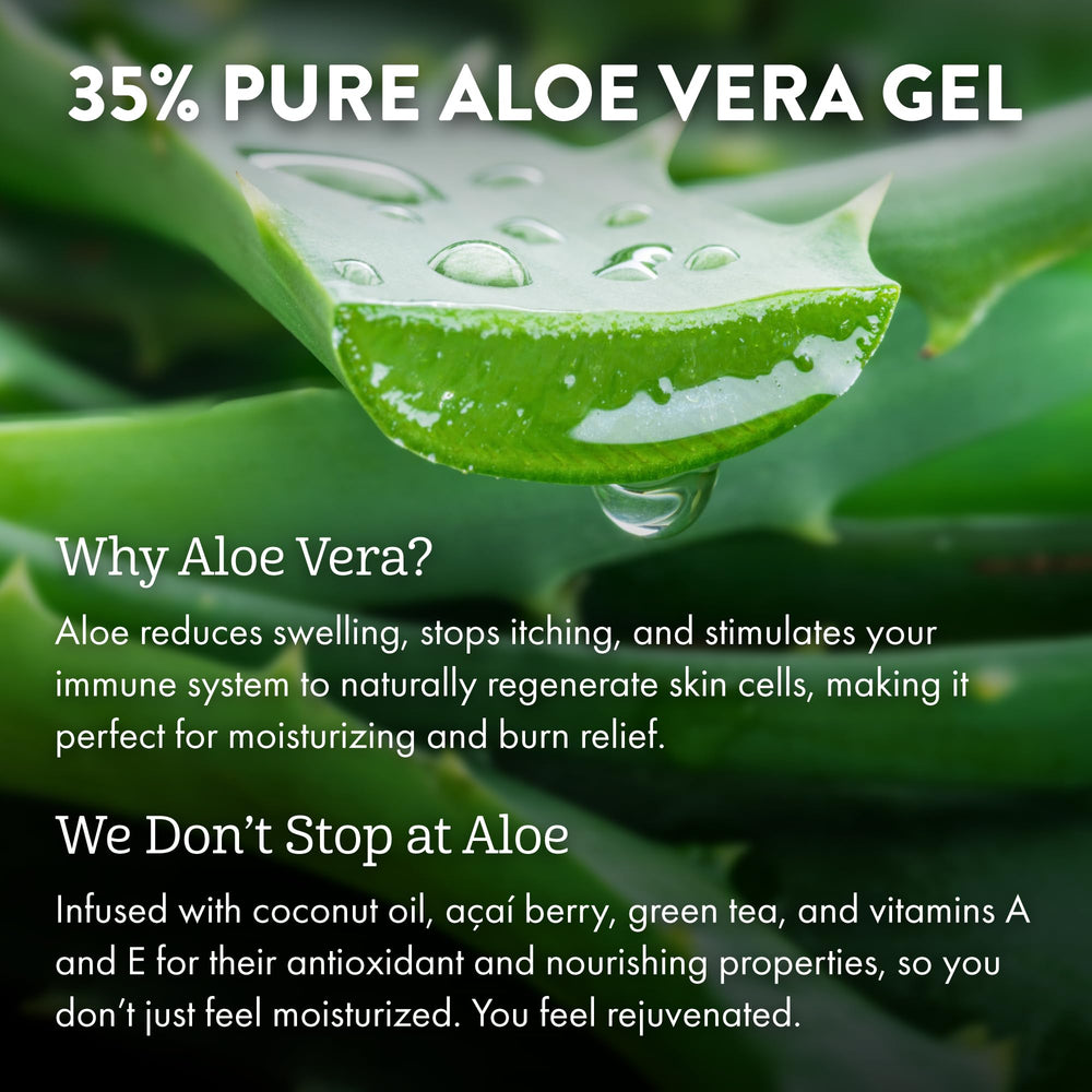 ALOE UP vitamin E antioxidants support hydration after sun exposure.