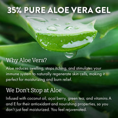ALOE UP vitamin E antioxidants support hydration after sun exposure.
