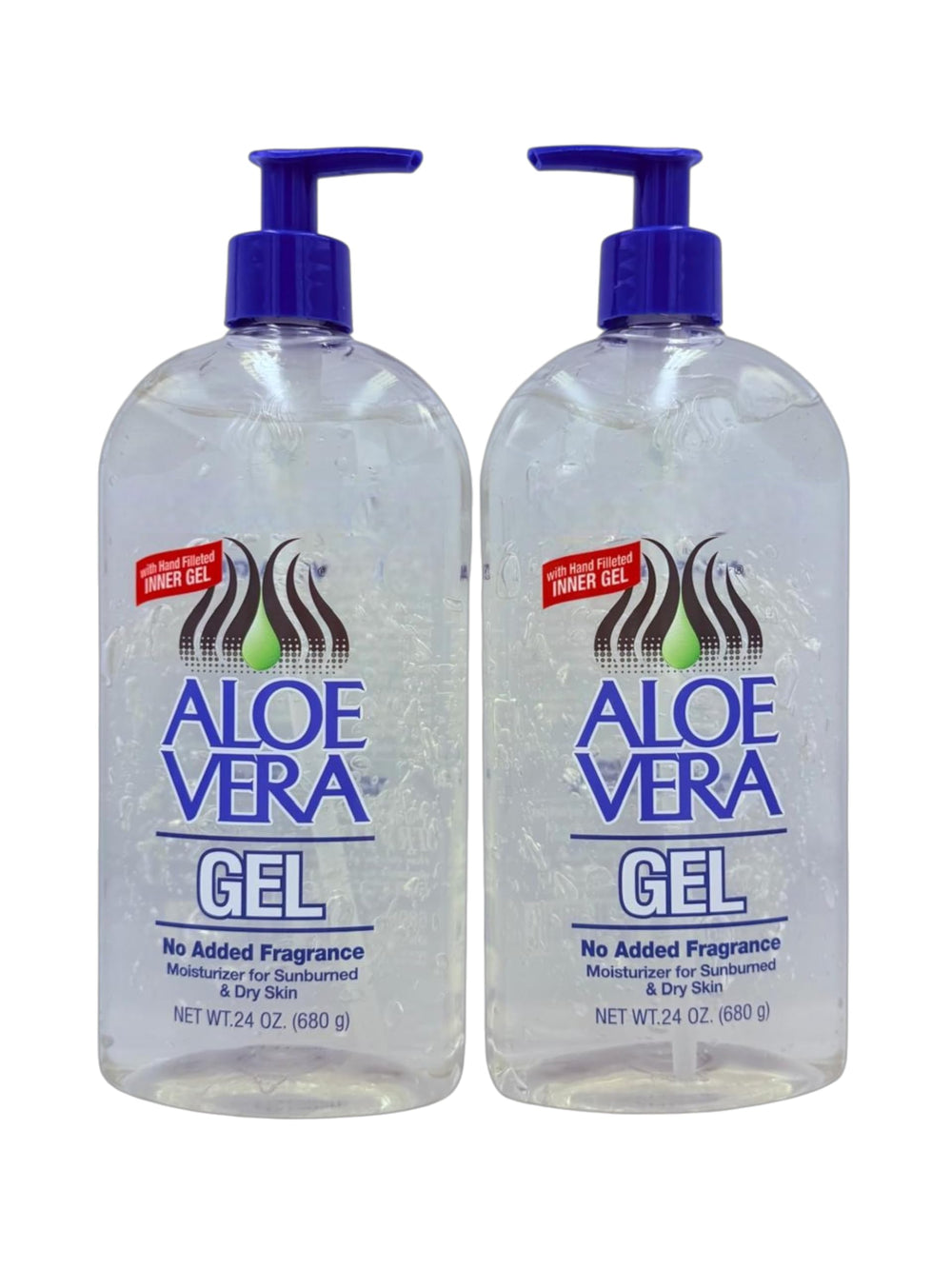 Aloe Vera Gel Pack 2 shown for face and body hydration.