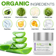 AloeMoist Revive cream application on cheek area demonstrates smooth texture and quick absorption.