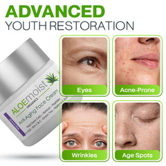 AloeMoist Revive hyaluronic-acid glow closeup suggests hydration and plumping feel.