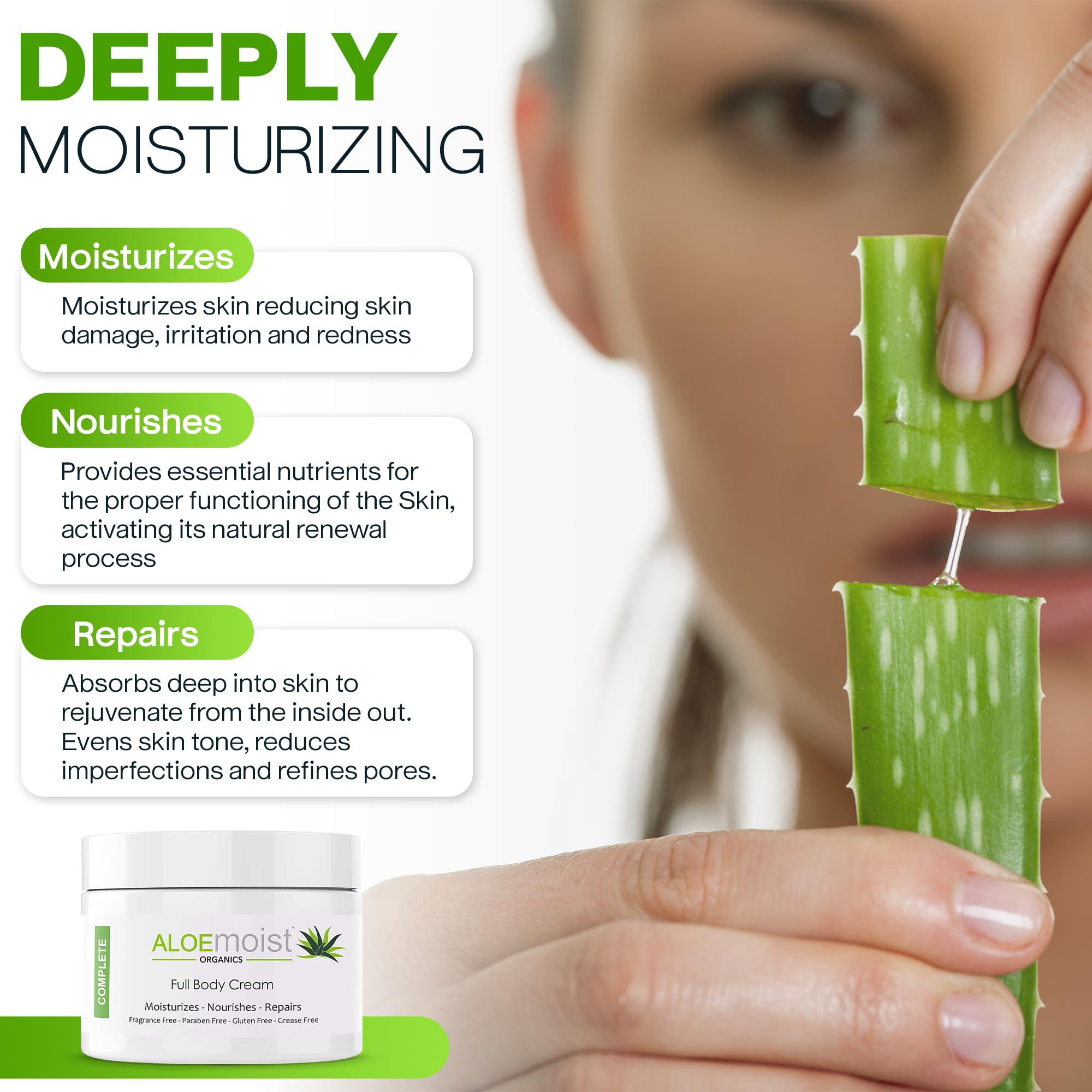 AloMoist sensitive skin friendly cream bottle signaling a gentle formulation.