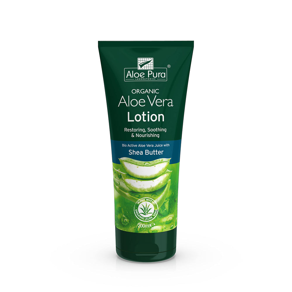 Aloe Pura Aloe Vera Lotion bottle provides gentle daily hydration.