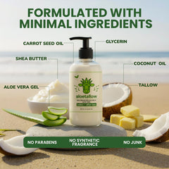 AloeTallow hydration close-up showcasing deep moisture and soothing comfort for sensitive skin.