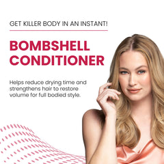 ALOXXI Bombshell conditioner pump in shower for easy dispensing
