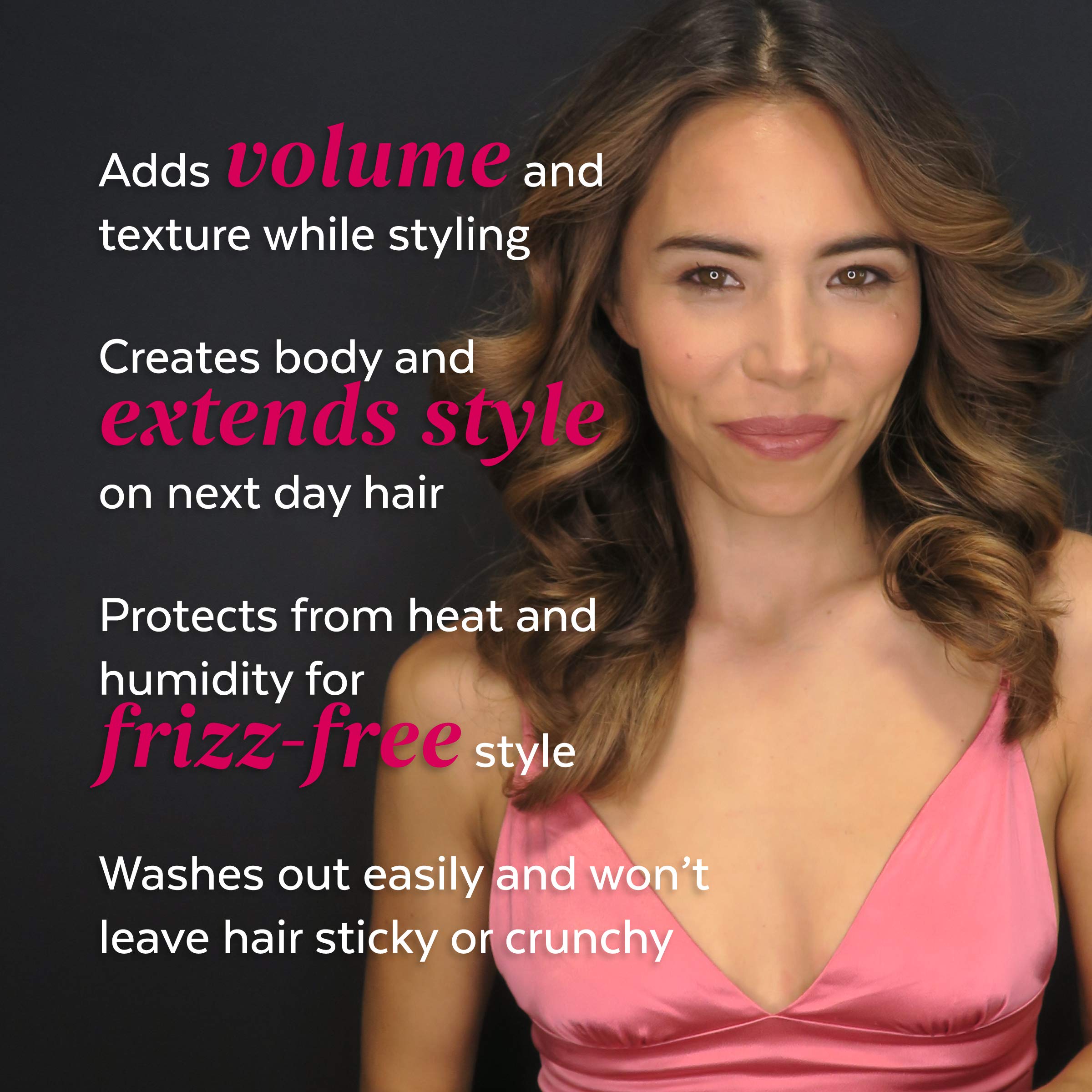 ALOXXI Bombshell texture-application boosts body and definition during styling.