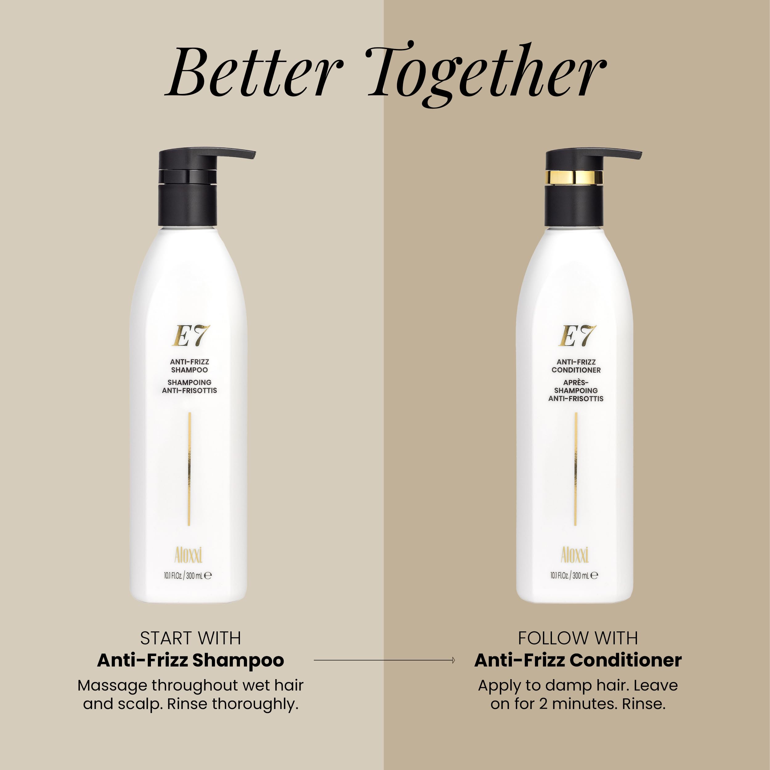 ALOXXI bottle with olive, jojoba, grape oils signaling nourishing blend