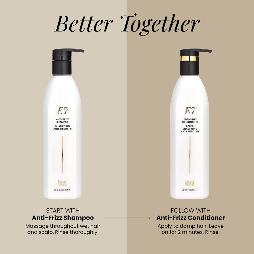 ALOXXI bottle with olive, jojoba, grape oils signaling nourishing blend
