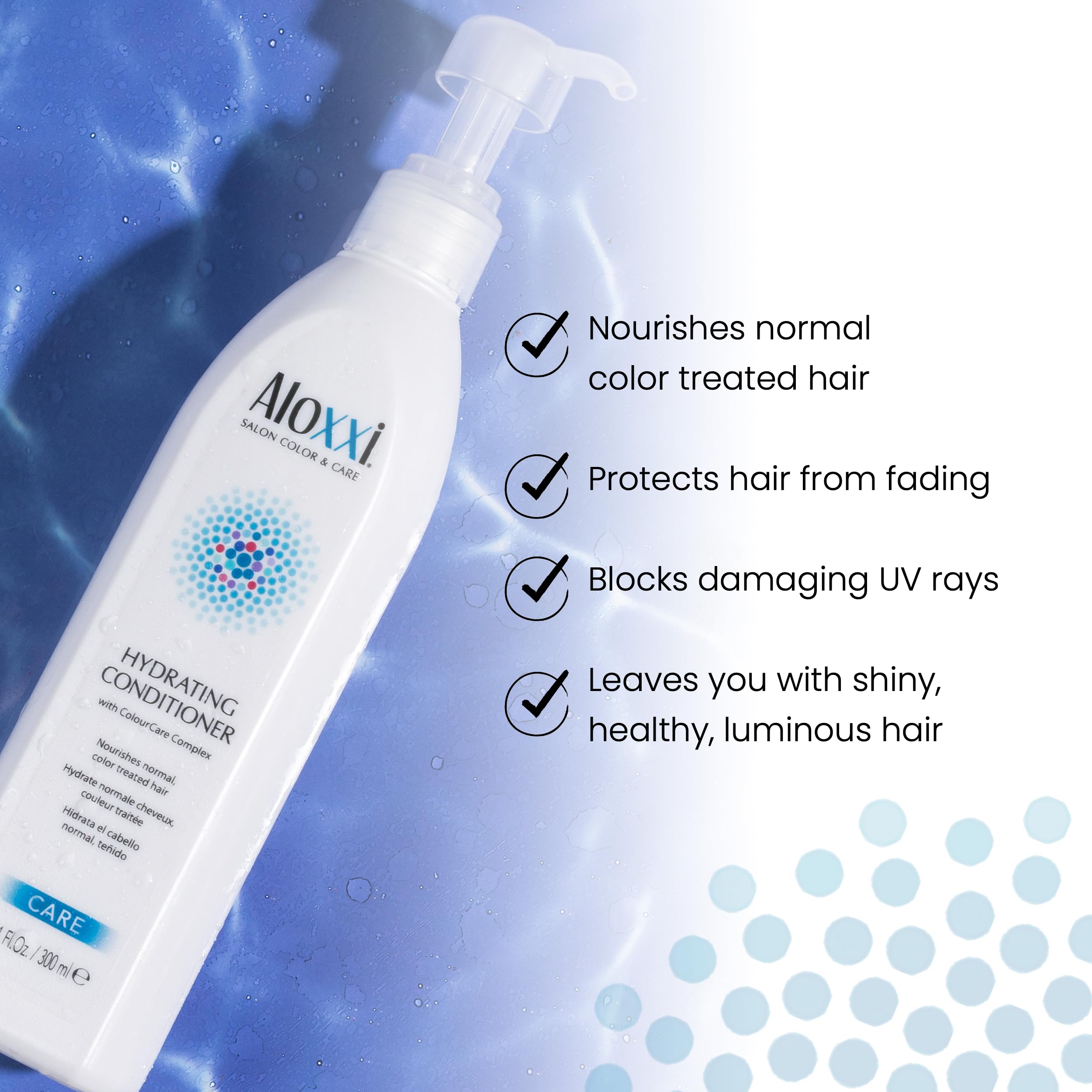 ALOXXI conditioner ingredient blend highlights olive and avocado oils