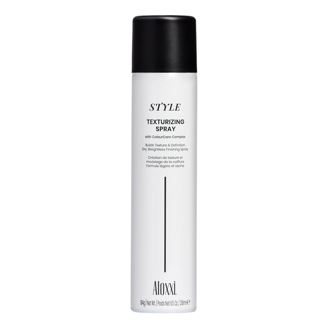 ALOXXI Texturizing Spray bottle showing lightweight texture for natural movement.