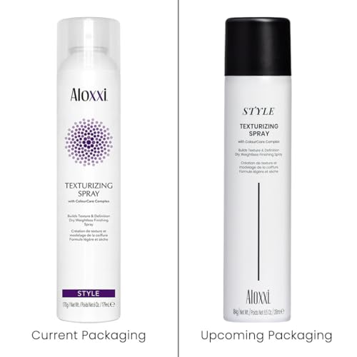 ALOXXI Texturizing Spray adds tousled finish for casual styling.