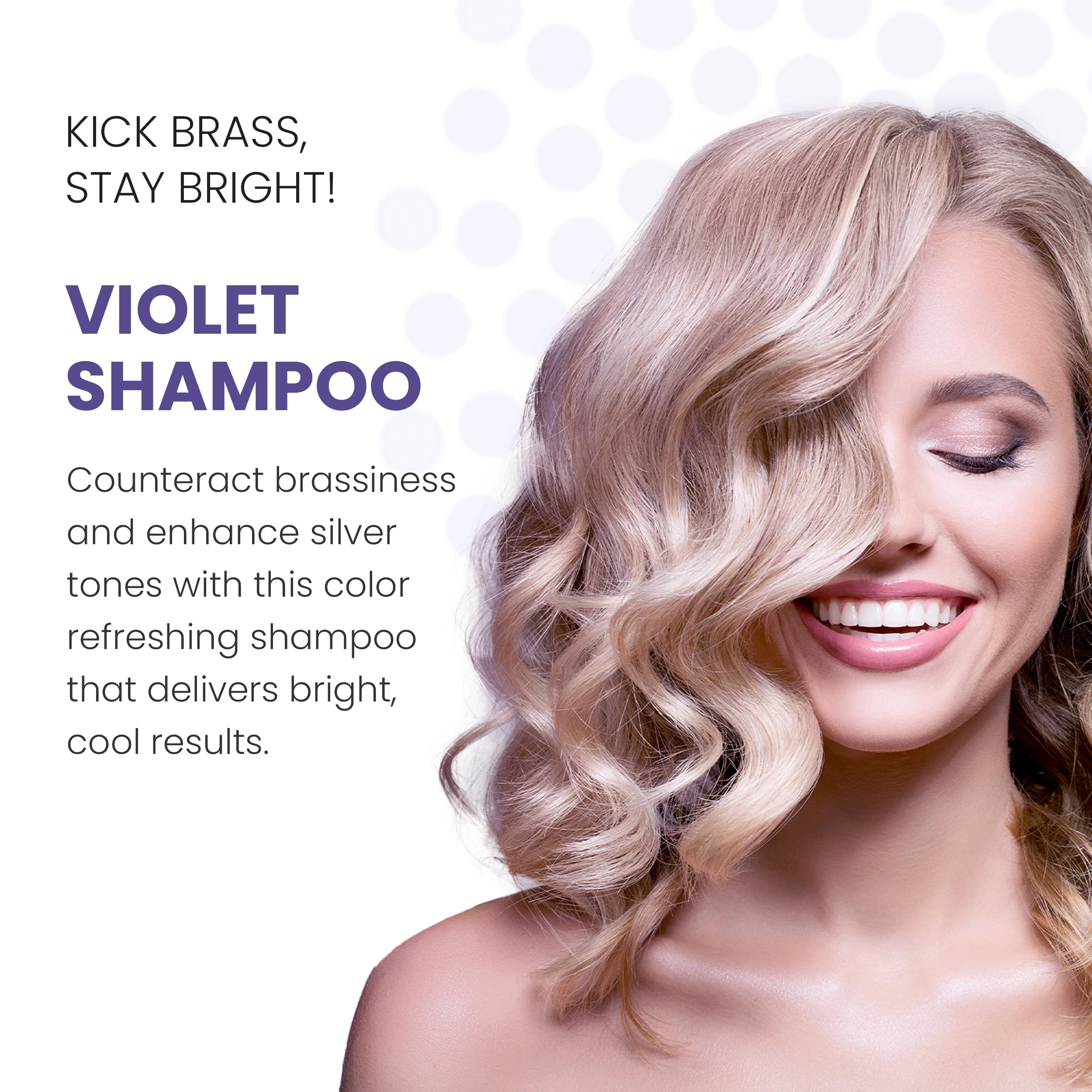 ALOXXI violet shampoo brass-neutralization visibly brightens warm undertones in blonde hair
