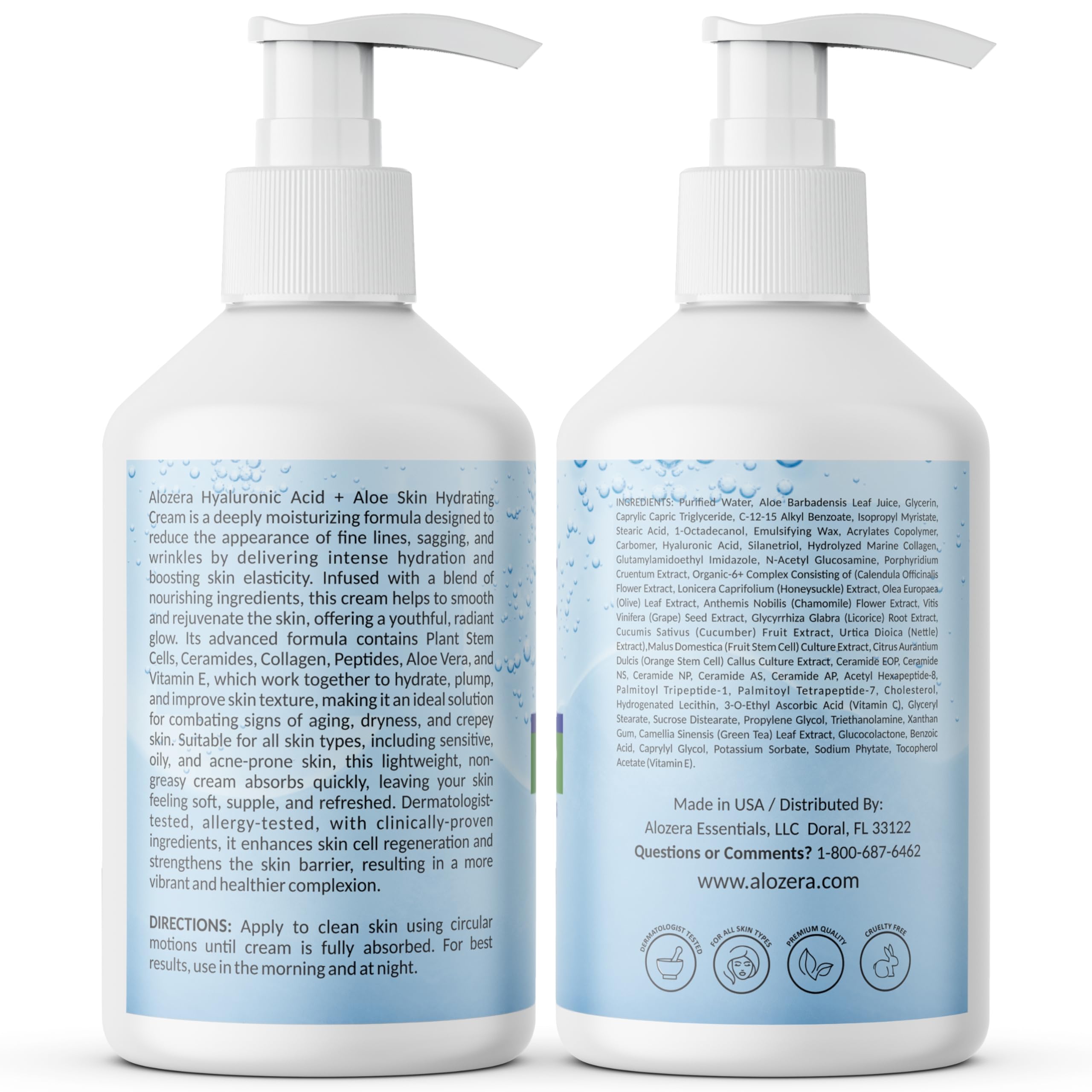Alozera daily routine use hand application demonstrates lightweight hydration