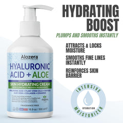 Alozera Hyaluronic Acid Body Lotion texture swatch showing lightweight non-greasy feel for sensitive skin