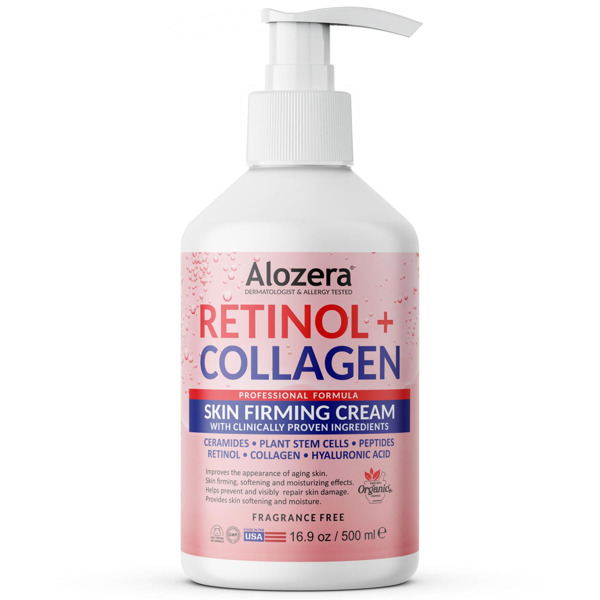 Alozera Skin Firming Retinol Bottle illustrating an anti-aging option.