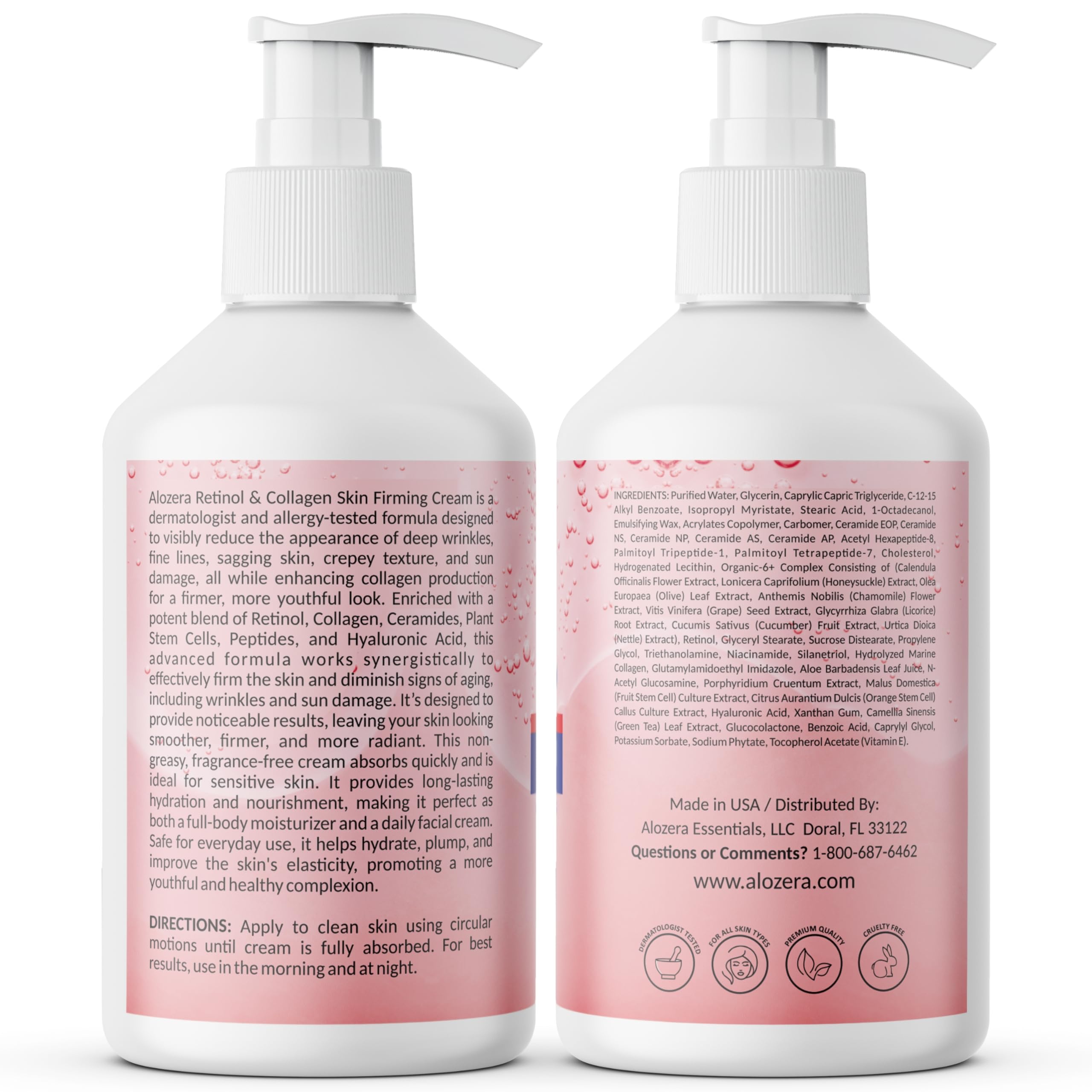 Alozera two-pack lotion set on display shows value and ongoing moisture support.