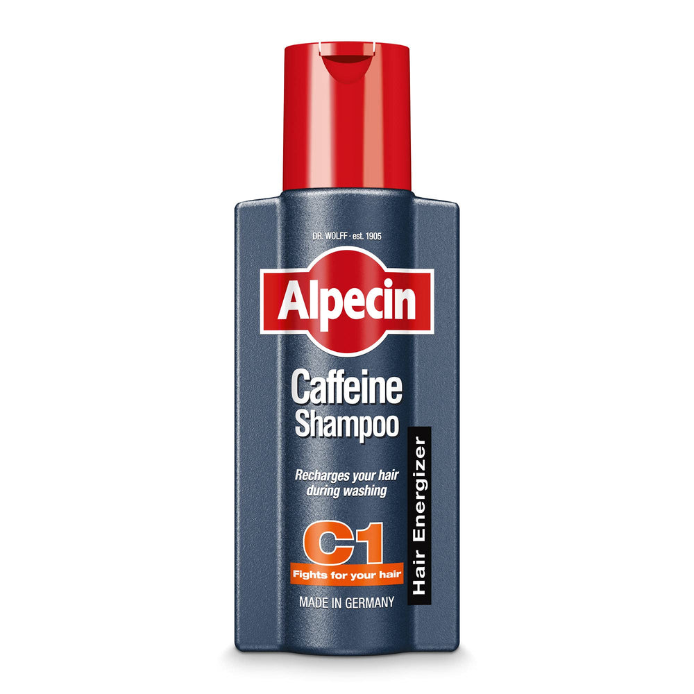 Alpecin Caffeine Shampoo bottle front view for daily activation.