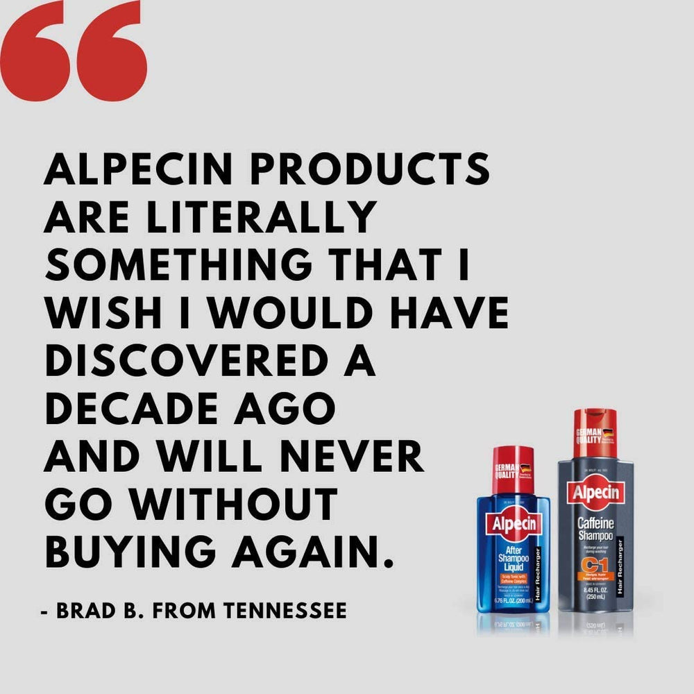 Alpecin sulfate-free hair tonic packaging highlights clean formula