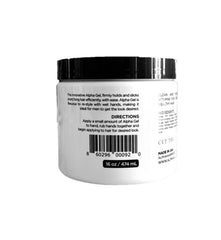 ALPHA Gel label highlights masculine scent and water-based formula for easy washout.