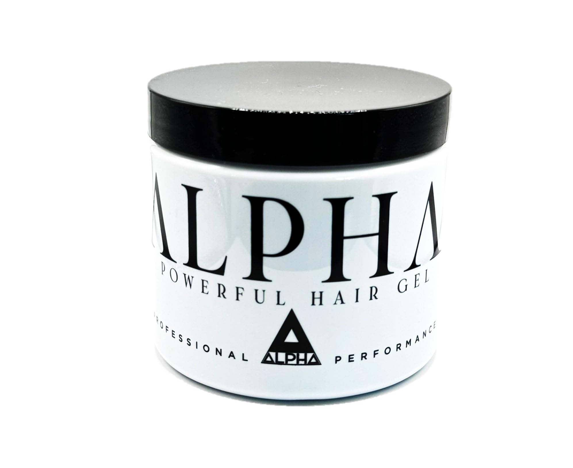 ALPHA Gel white 16oz bottle for controlled styling and clean scent.