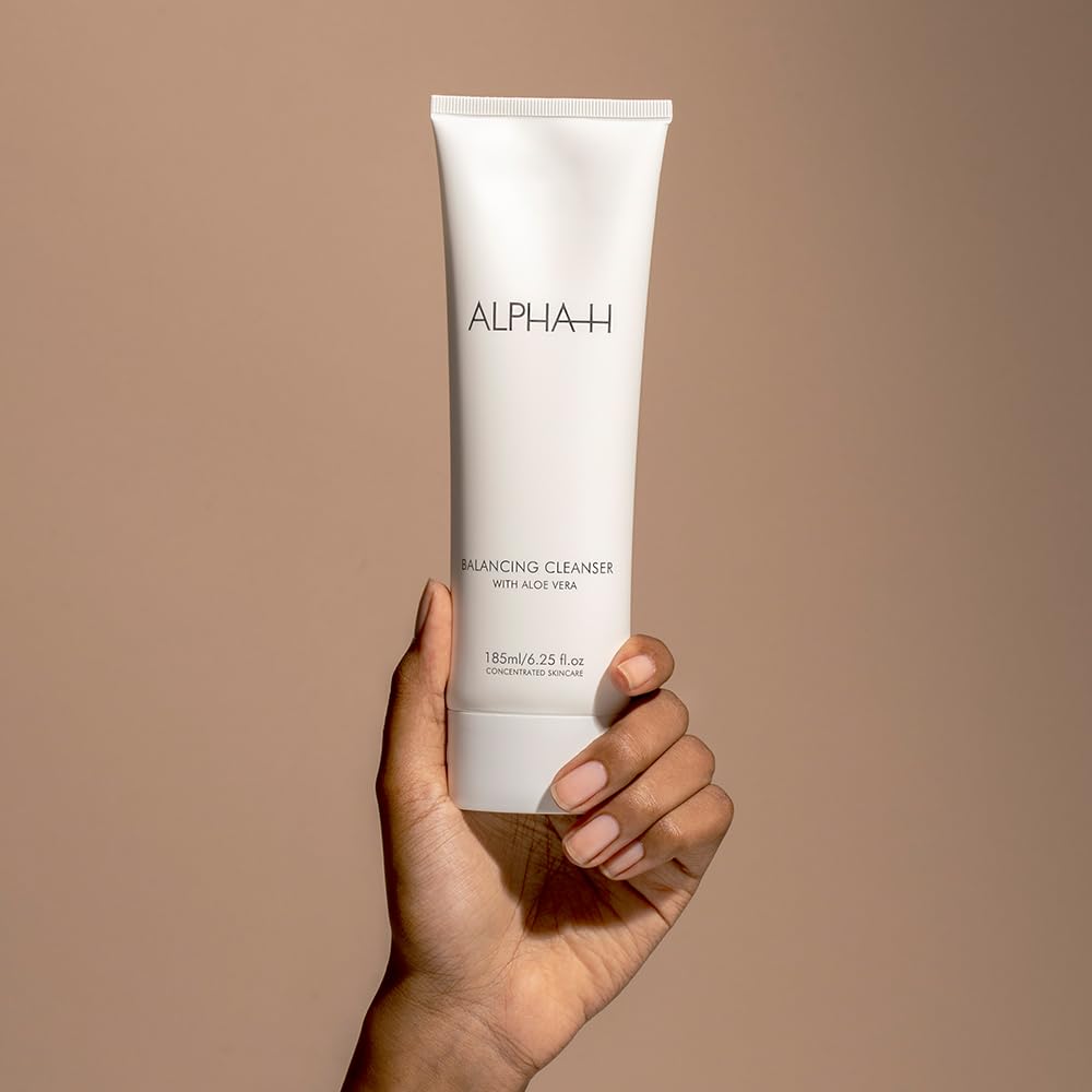 Alpha-H Balancing Cleanser ingredients balance icon emphasizes pH-friendly cleansing