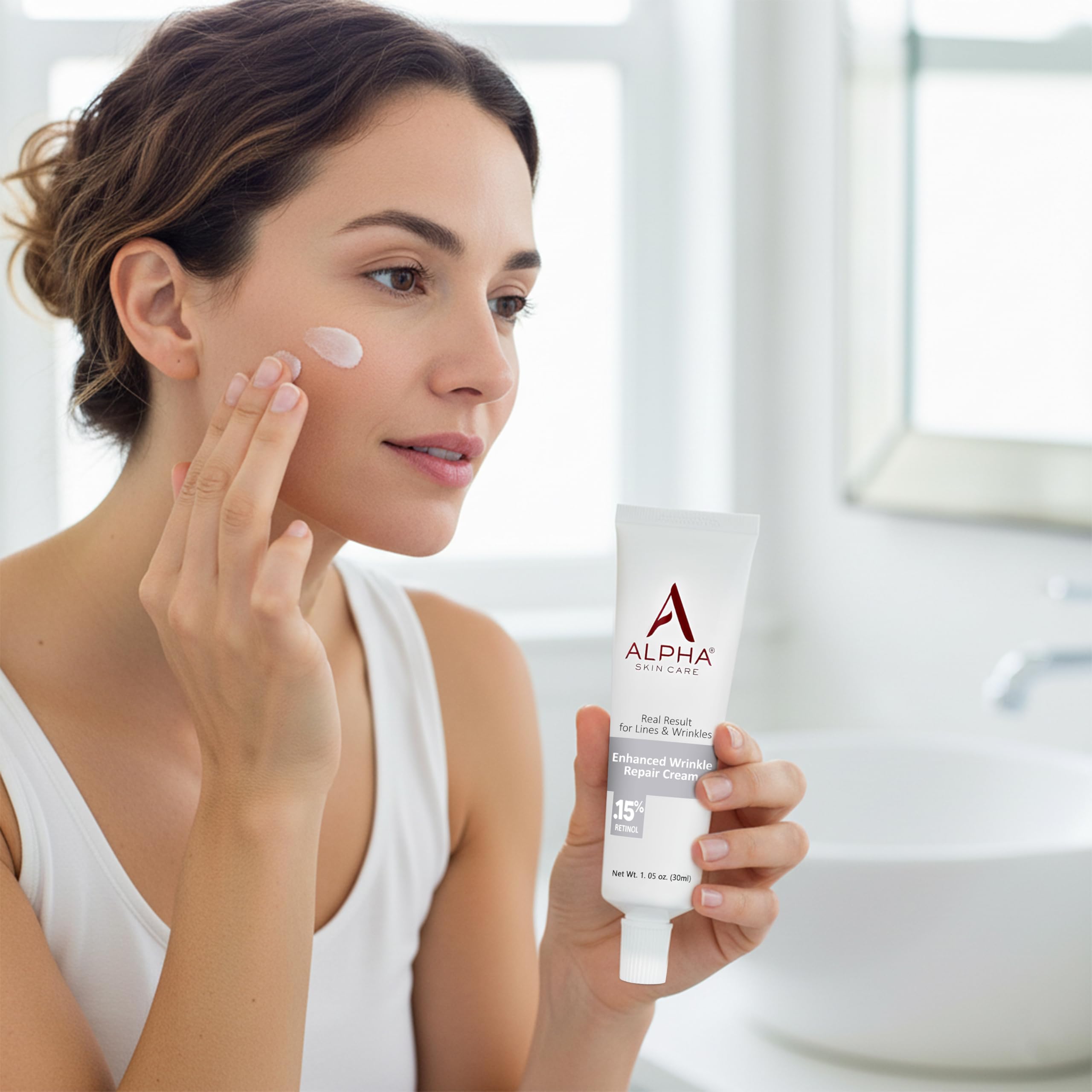 After-use skin shows softness and smoothness with Alpha Skin Care cream