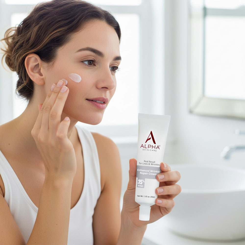 After-use skin shows softness and smoothness with Alpha Skin Care cream