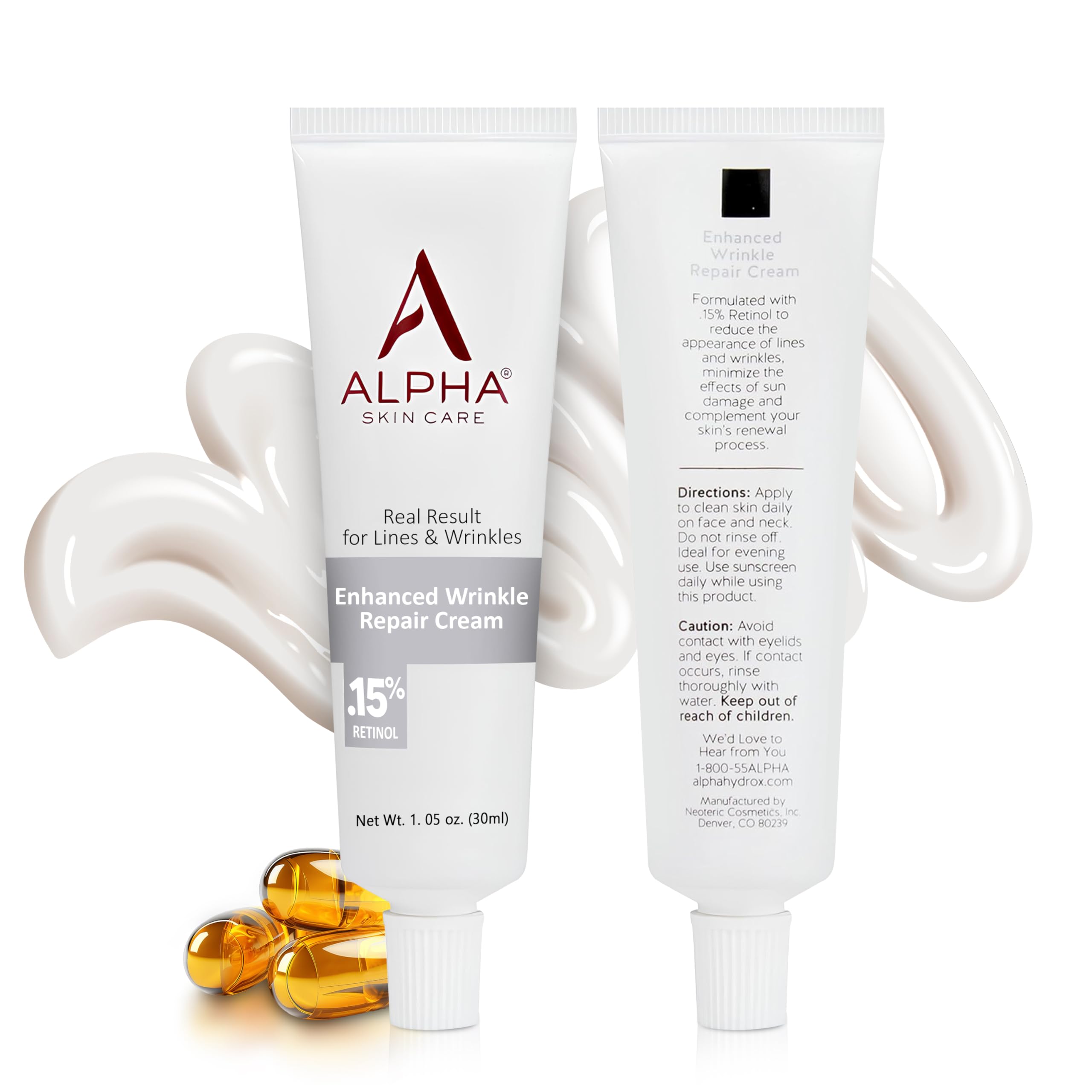 Close-up of the Alpha Skin Care label showing ingredients